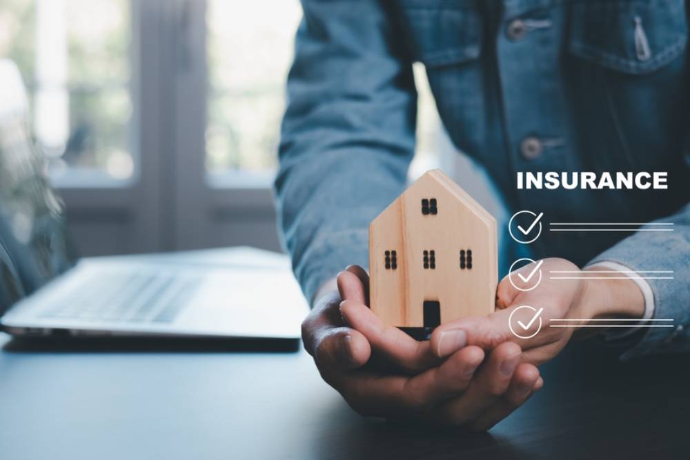 Businessman hand type the keyboard computer, insurance and save money Insurance payments