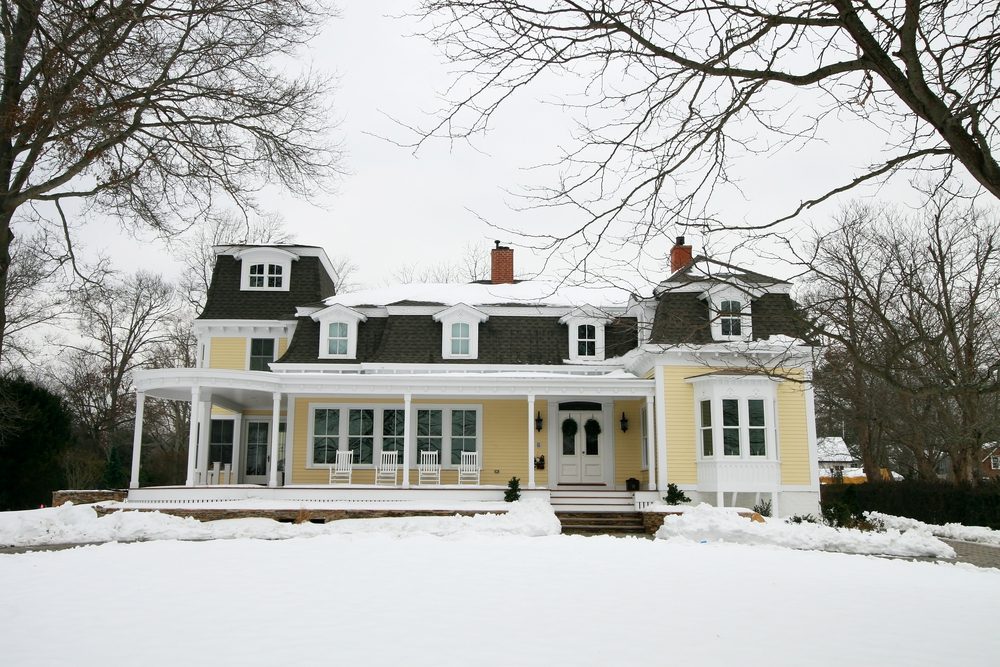 beautiful home and estate in winter